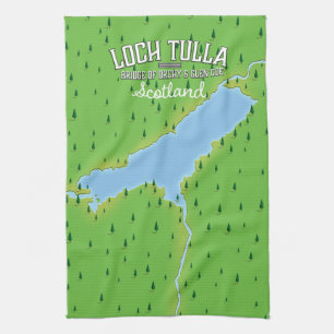 Loch Tulla Schottland Reiseplakat Karte Geschirrtuch