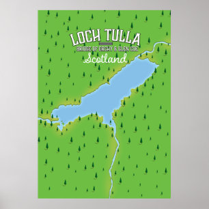 Loch Tulla Scotland Reiseposter Karte Poster