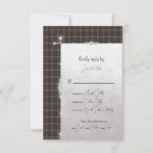 Lochaber Scottish Tartan Wedding RSVP Karte (Vorderseite)