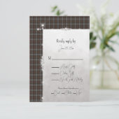 Lochaber Scottish Tartan Wedding RSVP Karte (Stehend Vorderseite)