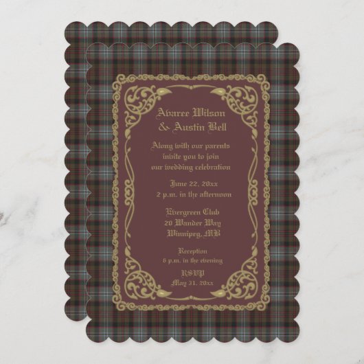 Lochaber Tartan Kariert Wedding Einladung (Vorne/Hinten)
