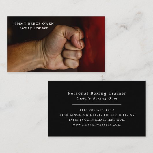 Lochbeutel, Boxer, Boxer, Boxtrainer Visitenkarte (Vorne/Hinten)