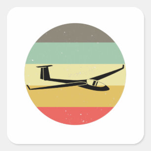 Löcher  Fluggerät-Segelflugzeug-Soargeschenk Quadratischer Aufkleber