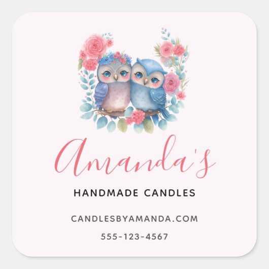 Löcher in der Liebe, die auf einem Baumzweig-Gesch Quadratischer Aufkleber (Vorderseite)