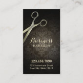 Lochkarte | Anitique Scissor Damask Hair Salon Treuekarte (Vorderseite)