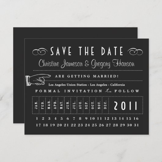 Lochkarte Save the Date (Vorne/Hinten)