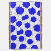 Lochmuster - Blau auf Weiß Decke (Vorderseite Vertikal)