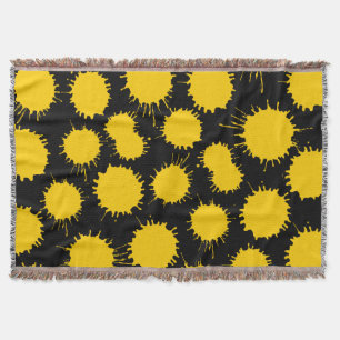 Lochmuster - Gelb auf schwarz Decke