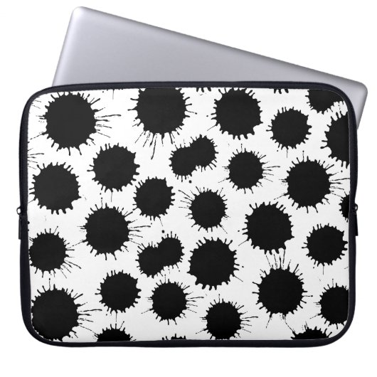 Lochmuster - Schwarz auf Weiß Laptopschutzhülle (Vorderseite)
