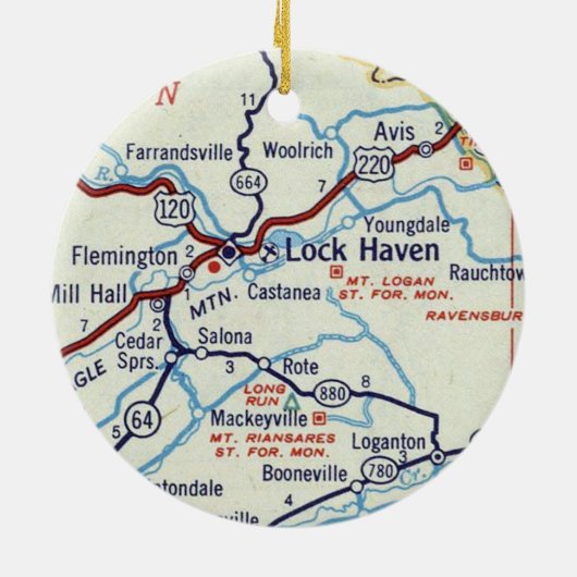 Lock Haven PA Keramik Ornament (Hinten)