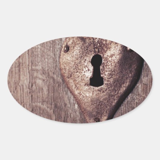 Lock Heart Ovaler Aufkleber (Vorderseite)