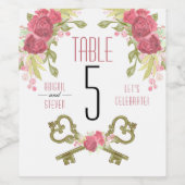 Lock & Key Wedding Suite Tischnummer Weinetikett (Einzelnes Label)