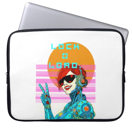 Lock + Load - Cyberpunk Vibe Laptopschutzhülle (Vorderseite)