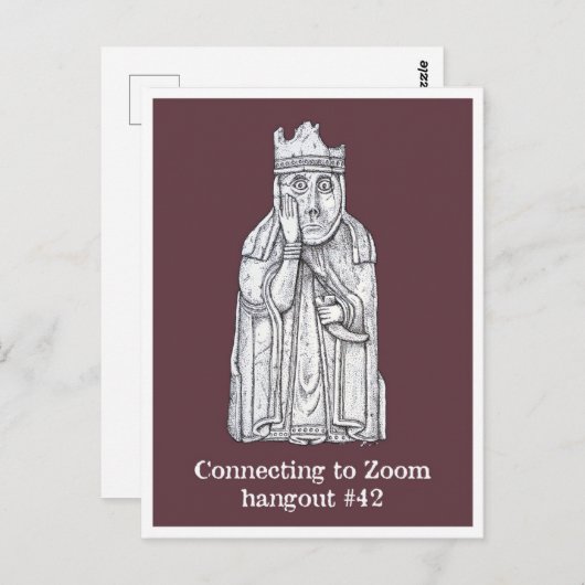 Lockdown Moods: Lewis chessmen - The Queen Postkarte (Vorne/Hinten)