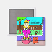 Lockdown Phone Washing Woman Cartoon Magnet (Vorderseite/Rückseite)