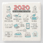 Lockdown Quarantine 2020 Activities Steinuntersetzer (Vorderseite)