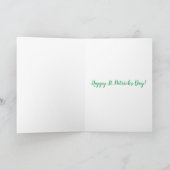 Lockdown Woman Drinking Wine St Patricks Day Card Karte (Innenseite)