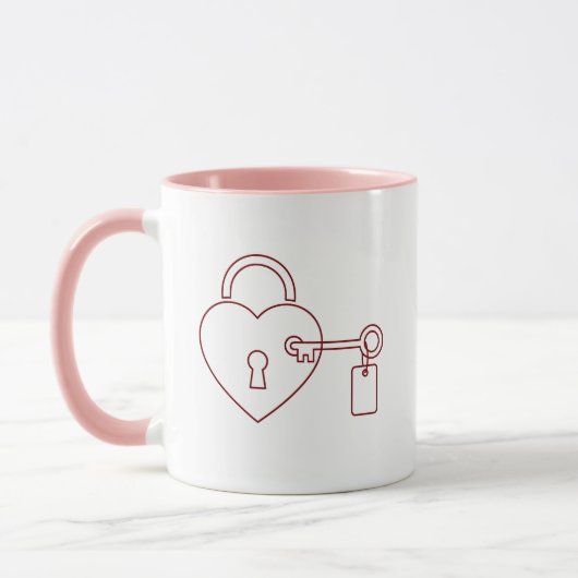 Locked Love Valentine Personalized Mug Tasse (Links)