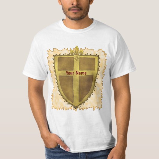 Locken Fleur De Lis Schild T-Shirt (Vorderseite)