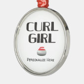 Locken-Mädchen-kräuselnT - Shirt Ornament Aus Metall (Links)