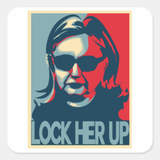 LOCKEN SIE IHR BIS ZUR Hillary Quadratischer Aufkleber