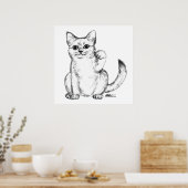 Lockende Kitty Katze Maneki Neko Poster (Küche)