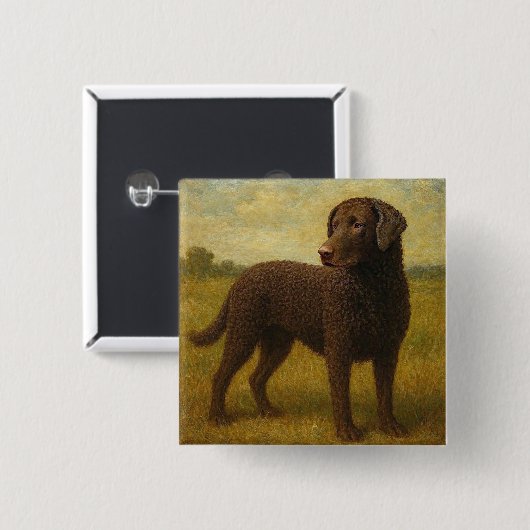 Lockenhaar-Retriever Button (Vorne & Hinten)