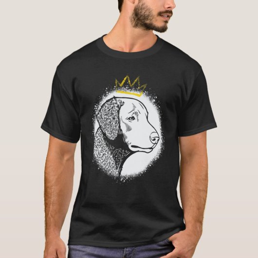 Lockenhauben-Retriever mit Krone T-Shirt (Vorderseite)