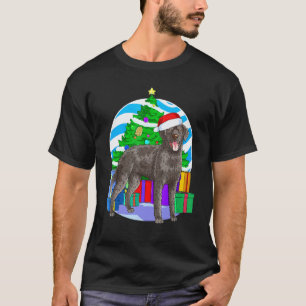 Lockenhauben-Retriever Santa Weihnachtsbaum-Dekora T-Shirt