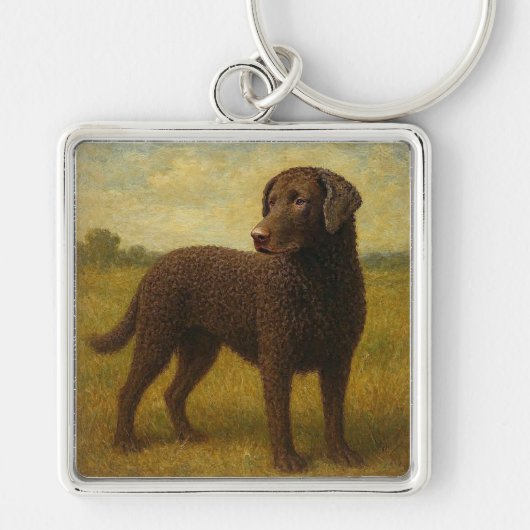 Lockenküsten Retriever Schlüsselanhänger (Vorne)
