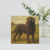 Lockenmantel-Retriever Dankeskarte (Stehend Vorderseite)