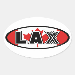 Lockere Flagge Lacrosse-Kanadas Ovaler Aufkleber