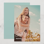 Lockere Schrift Hochzeit Save-the-Date-Foto Einladung (Vorne/Hinten)