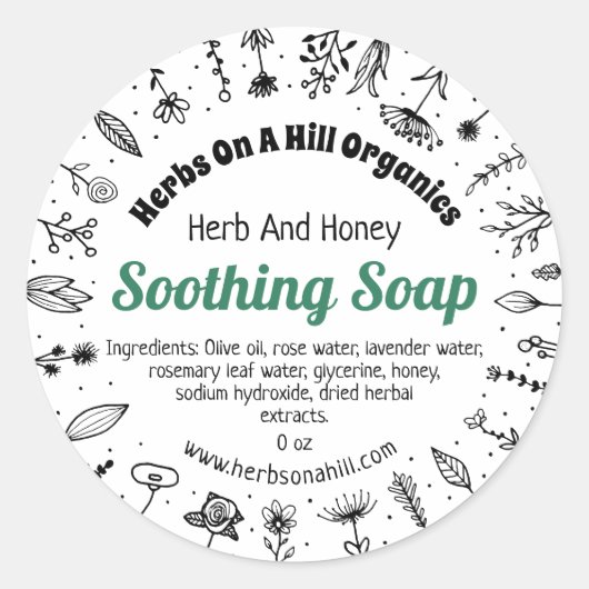 Lockerung der Verpackung von pflanzlichen Öko-Seif Runder Aufkleber (Vorderseite)