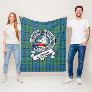 Lockhart Clan Abzeichen Tartan Kariert Fleecedecke