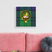 Lockhart Scottish Wappen und Tartan Canvas print Leinwanddruck (Insitu (Wohnzimmer))