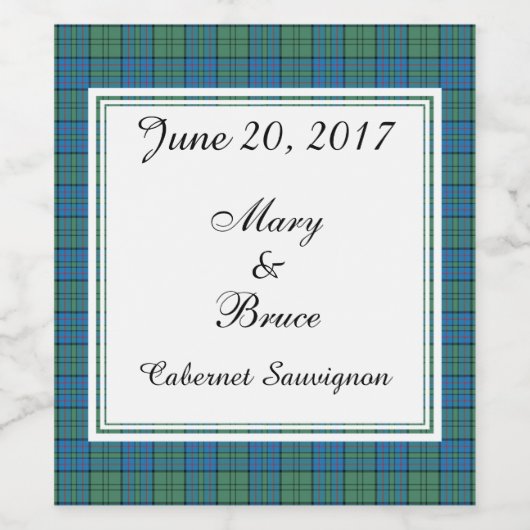 Lockhart Scottish Wedding Wine Label Weinetikett (Einzelnes Label)