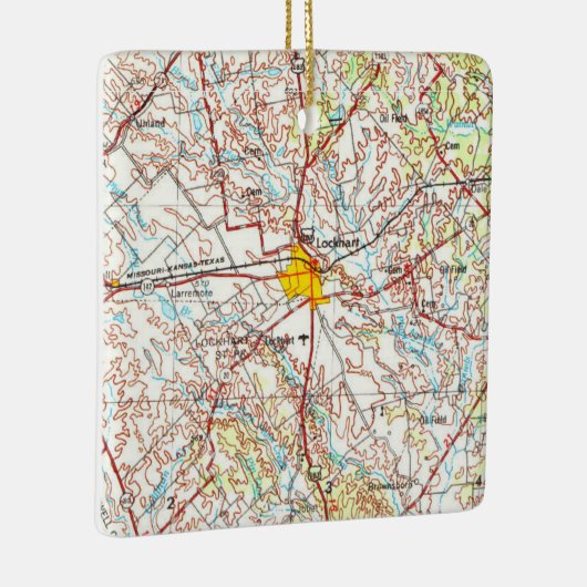 Lockhart TX Topo Map Keramikornament (Rechts)