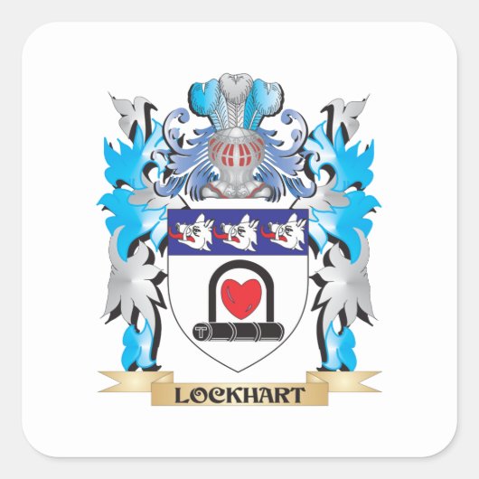 Lockhart-Wappen - Familienwappen Quadratischer Aufkleber (Vorderseite)