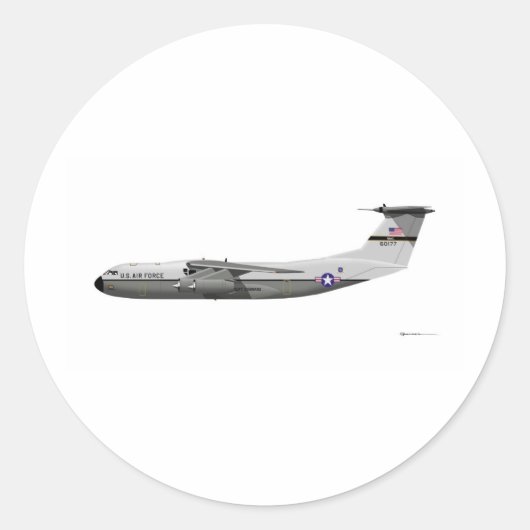 Lockheed C-141A Starlifter Runder Aufkleber (Vorderseite)