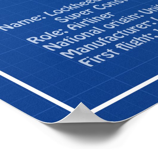 Lockheed L-1049 Super Constellation - Pläne AD Poster (Ecke)