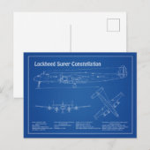 Lockheed L-1049 Super Constellation - Pläne AD Postkarte (Vorne/Hinten)