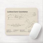 Lockheed L-1049 Super Constellation - Pläne SD Mousepad (Mit Mouse)