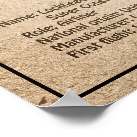 Lockheed L-1049 Super Constellation - Pläne SD Poster (Ecke)