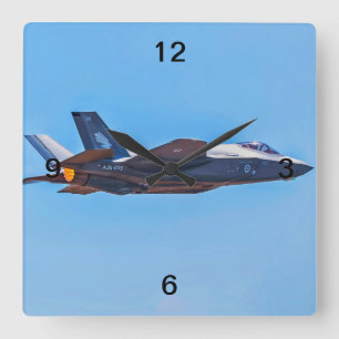 Lockheed Martin F-35A Lightning II Wall Clock Quadratische Wanduhr