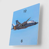 Lockheed Martin F-35A Lightning II Wall Clock Quadratische Wanduhr (Winkel)