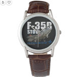 Lockheed Martin F-35B Blitz II Stealth Fighter Armbanduhr<br><div class="desc">Die F-35B landet vertikal wie ein Hubschrauber und kann über sehr kurze Entfernungen starten,  sodass sie von strengen,  kurzen Stützpunkten und einer Reihe von luftfähigen Schiffen aus operieren kann. Die F-35B wird unter anderem von dem United Staaten Marine Corps,  Großbritannien und der italienischen Luftwaffe betrieben.</div>