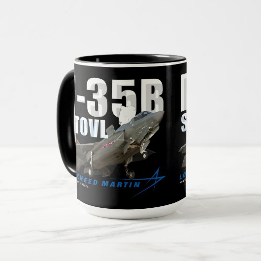 Lockheed Martin F-35B Blitz II Stealth Fighter Tasse (Vorderseite Links)