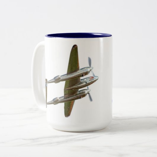 Lockheed P-38 Blitze Zweifarbige Tasse (Vorderseite Links)