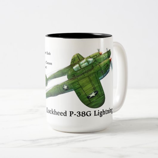 Lockheed P-38G Blitze Zweifarbige Tasse (VorderseiteRechts)